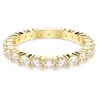 Stilla ring, Round cut, White, Gold-tone plated