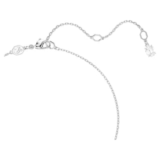 Matrix pendant, Crystal pearl, Round cut, White, Rhodium plated