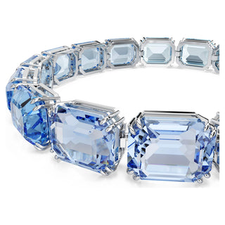 Millenia Tennis bracelet, Octagon cut, Color gradient, Blue, Rhodium plated