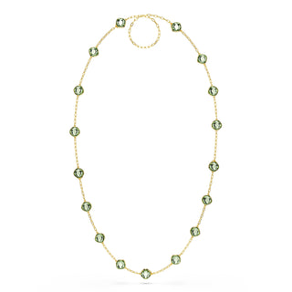 Chroma strandage, Octagon cut, Green, Gold-tone plated