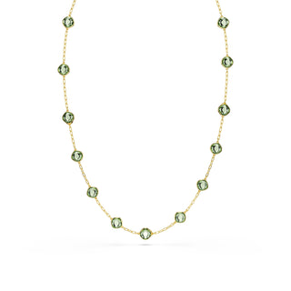 Chroma strandage, Octagon cut, Green, Gold-tone plated