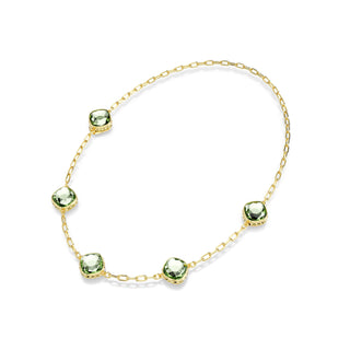 Chroma strandage, Octagon cut, Green, Gold-tone plated