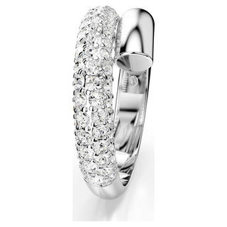 Dextera ring, White, Rhodium plated