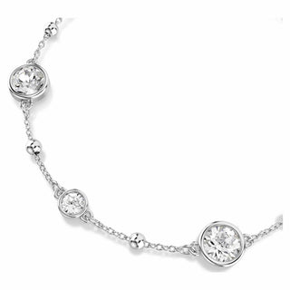 Imber bracelet, Round cut, White, Rhodium plated
