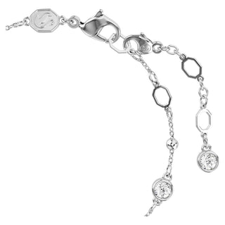 Imber bracelet, Round cut, White, Rhodium plated