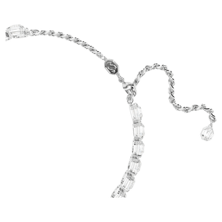 Millenia choker, Octagon cut, White, Rhodium plated