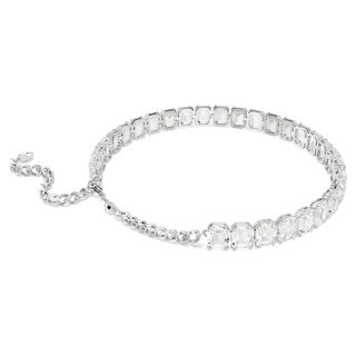 Millenia choker, Octagon cut, White, Rhodium plated