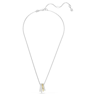 Hyperbola pendant, Mixed cuts, White, Mixed metal finish
