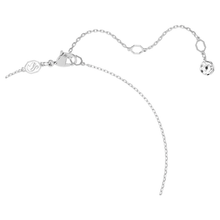 Dextera pendant, Round cut, Sphere and cube, White, Rhodium plated