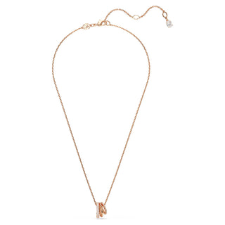 Hyperbola pendant, Mixed cuts, White, Rose gold-tone plated