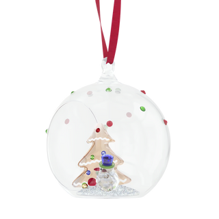 Holiday Cheers Tree and Snowman Ball Ornament