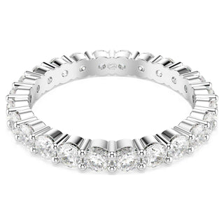 Matrix Vittore ring, Round cut, White, Silver-tone finish