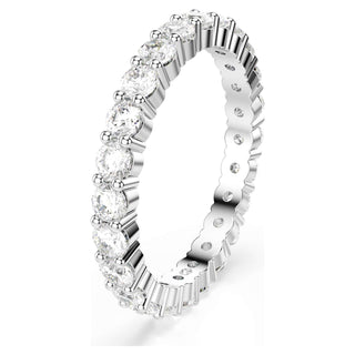 Matrix Vittore ring, Round cut, White, Silver-tone finish