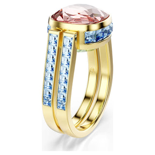 Chroma ring, Cushion cut, Multicolored, 18K gold finish