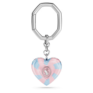 Key ring, Heart cut, Heart, Multicolored, Rhodium plated