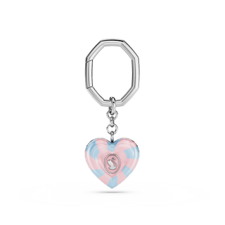 Key ring, Heart cut, Heart, Multicolored, Rhodium plated