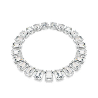 Millenia Tennis necklace, Octagon cut, White, Rhodium plated