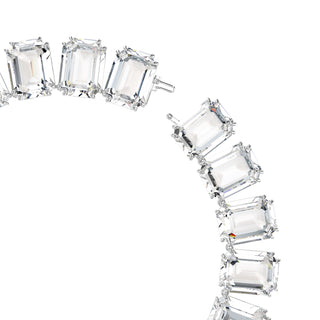 Millenia Tennis necklace, Octagon cut, White, Rhodium plated