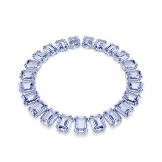 Millenia Tennis necklace, Octagon cut, Blue, Rhodium plated