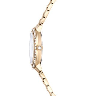 Watch, Swiss Made, Metal bracelet, Gold tone, Champagne gold-tone finish