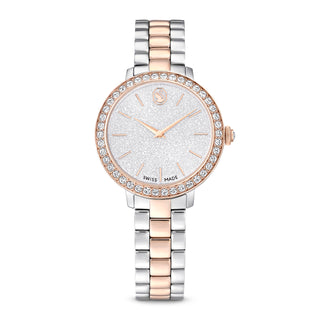 Watch, Swiss Made, Metal bracelet, Silver tone, Rose gold-tone finish