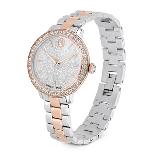 Watch, Swiss Made, Metal bracelet, Silver tone, Rose gold-tone finish