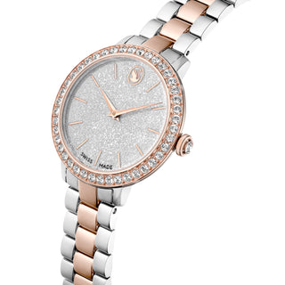 Watch, Swiss Made, Metal bracelet, Silver tone, Rose gold-tone finish