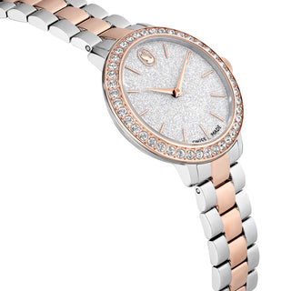 Watch, Swiss Made, Metal bracelet, Silver tone, Rose gold-tone finish