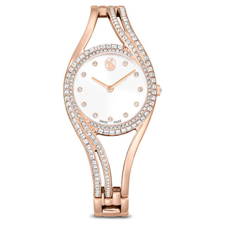 Hyperbola bangle watch, Swiss Made, Metal bracelet, Rose gold tone, Rose gold-tone finish