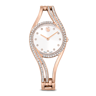 Hyperbola bangle watch, Swiss Made, Metal bracelet, Rose gold tone, Rose gold-tone finish