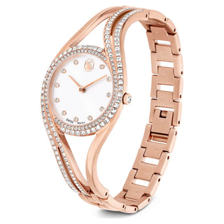 Hyperbola bangle watch, Swiss Made, Metal bracelet, Rose gold tone, Rose gold-tone finish