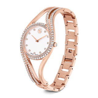 Hyperbola bangle watch, Swiss Made, Metal bracelet, Rose gold tone, Rose gold-tone finish