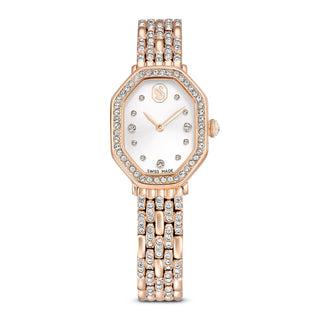 Dextera Octagon watch, Swiss Made, Metal bracelet, Gold tone, Rose gold-tone finish