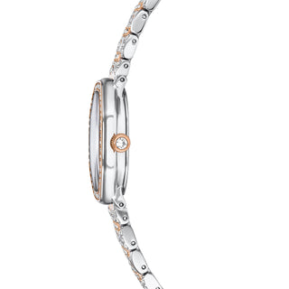 Dextera Octagon watch, Swiss Made, Metal bracelet, Silver tone, Rose gold-tone finish