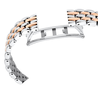 Dextera Octagon watch, Swiss Made, Metal bracelet, Silver tone, Rose gold-tone finish