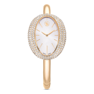 Imber bangle watch, Swiss Made, Metal bracelet, Gold tone, Champagne gold-tone finish