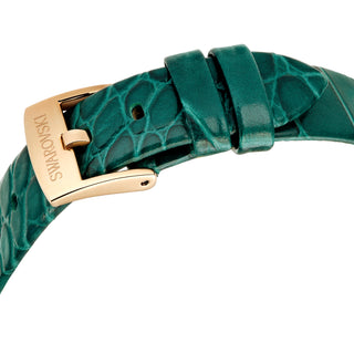 Imber watch, Swiss Made, Leather strap, Green, Rose gold-tone finish