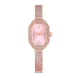 Dextera bangle watch, Swiss Made, Metal bracelet, Pink, Rose gold-tone plated