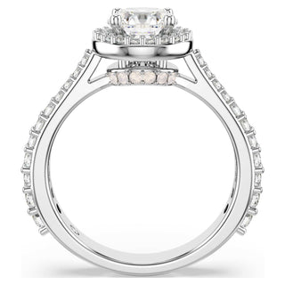 Una Angelic ring, Round cut, White, Silver-tone finish