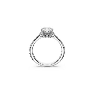 Stilla cocktail ring, Round cut, Pavé, White, Silver-tone finish