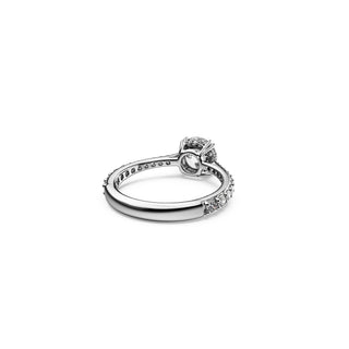 Stilla cocktail ring, Round cut, Pavé, White, Silver-tone finish