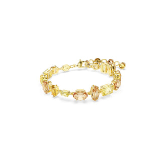 Gema bracelet, Mixed cuts, Yellow, Gold-tone plated