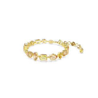 Gema bracelet, Mixed cuts, Yellow, Gold-tone plated