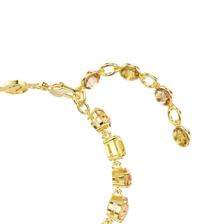 Gema bracelet, Mixed cuts, Yellow, Gold-tone plated