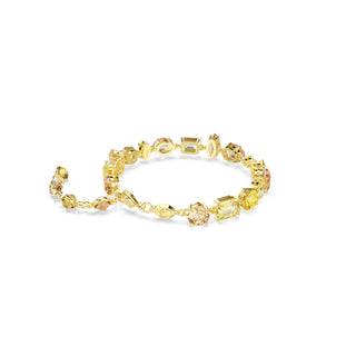 Gema bracelet, Mixed cuts, Yellow, Gold-tone plated
