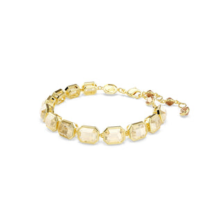 Millenia Tennis bracelet, Octagon cut, Caramel, Gold-tone plated