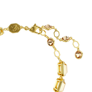 Millenia Tennis bracelet, Octagon cut, Caramel, Gold-tone plated