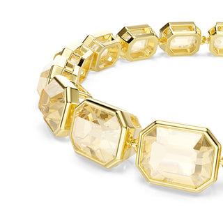 Millenia Tennis bracelet, Octagon cut, Caramel, Gold-tone plated