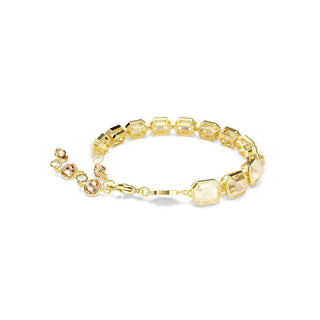 Millenia Tennis bracelet, Octagon cut, Caramel, Gold-tone plated