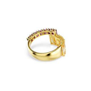 Matrix ring, Mixed cuts, Multicolored, Gold-tone plated